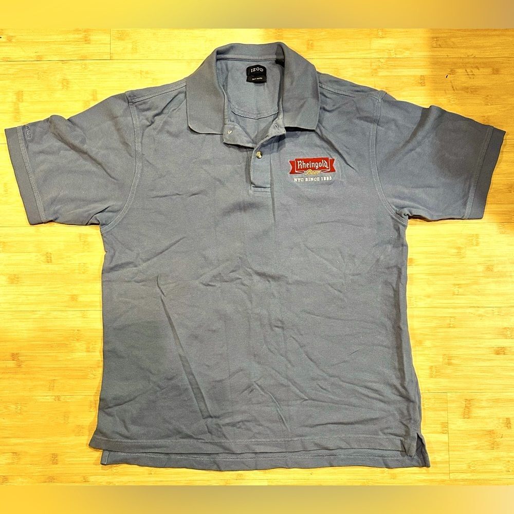 NEW! NOS Rheingold Beer NYC 1883 Men’s grey Izod‎ polo shirt vintage RARE! LARGE